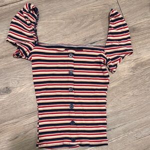 Reformation Multicolor Striped Button-Down Top